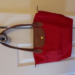 Red Longchamp Le Pliage Tote
